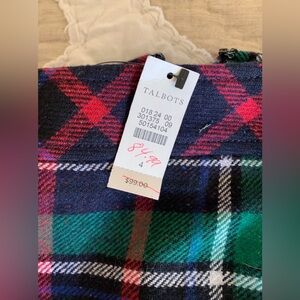 Talbots NWT Size 4 Tartan Skirt Plaid Wool Blend Holiday Green 32” X 20” Long